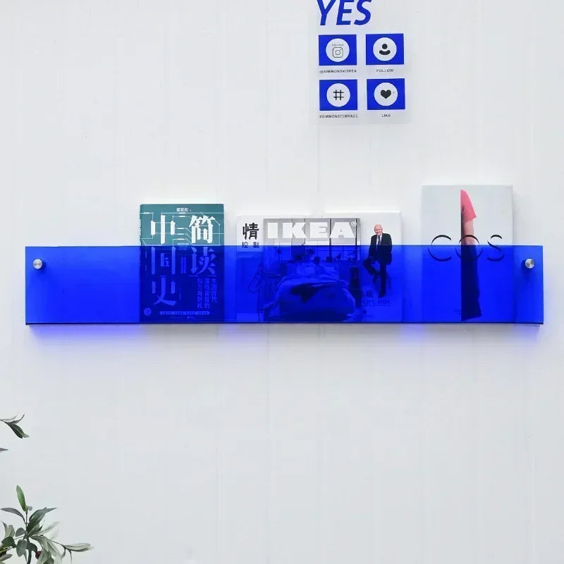 support mural en acrylique transparent pour magazines et livres
