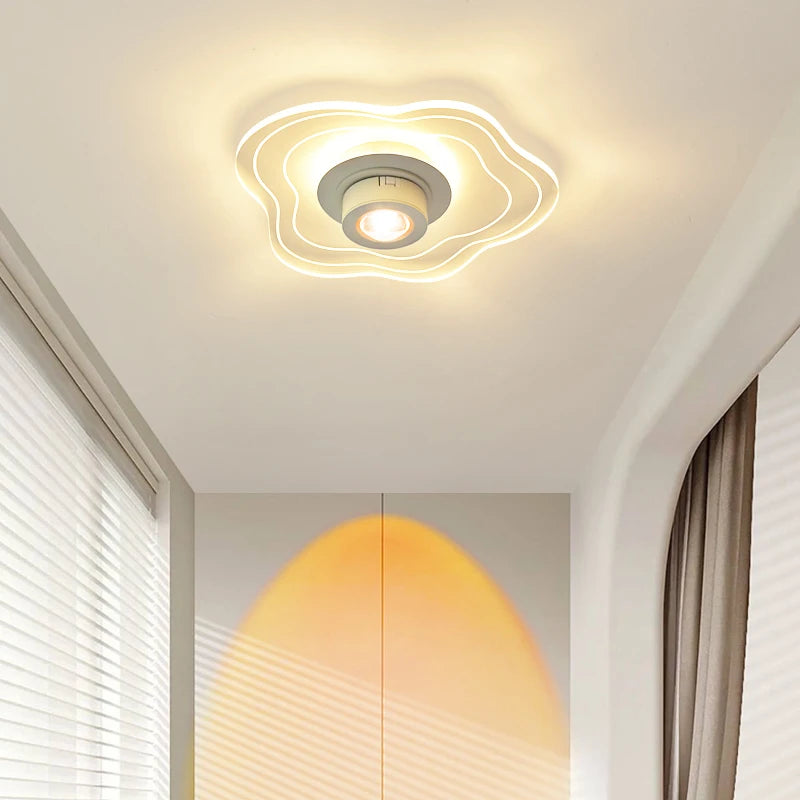 plafonnier encastré led nordique simple avec spots - vue 4 sur 9