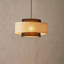 Suspension design à cannage en bambou rotin LED déco