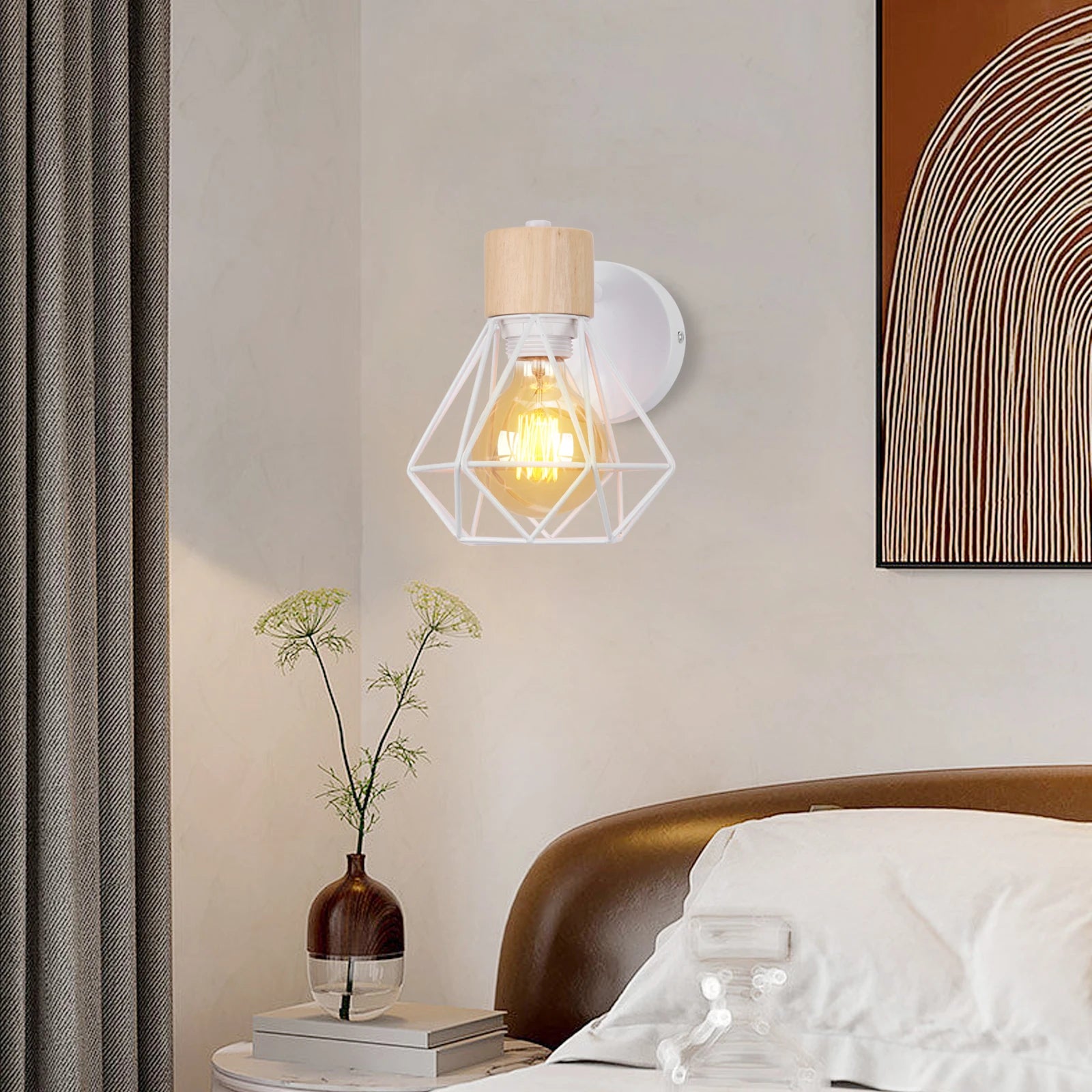 Applique murale Loft Fer Bois Vintage Cage - vue 11 sur 14