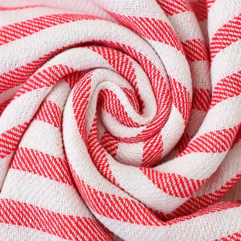 serviette de plage turque rayures pompons taille voyage - vue 6 sur 7