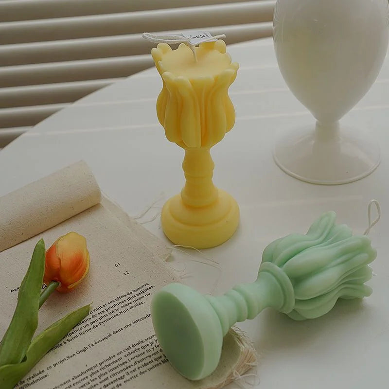 moule en silicone pour bougies diy et chandeliers tulipes créatifs - vue 5 sur 7
