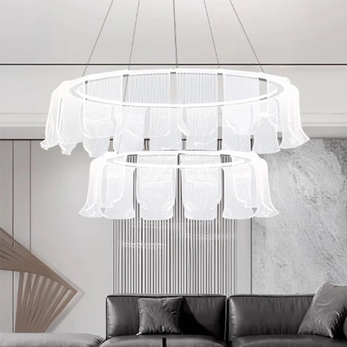 Moderne und kreative LED-Pendelleuchte aus Acryl - vue 3 sur 9