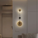Wandleuchte LED aus Naturstein und rundem Metall