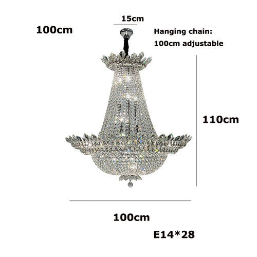 lustre led k9 cristal à intensité variable design moderne 2024