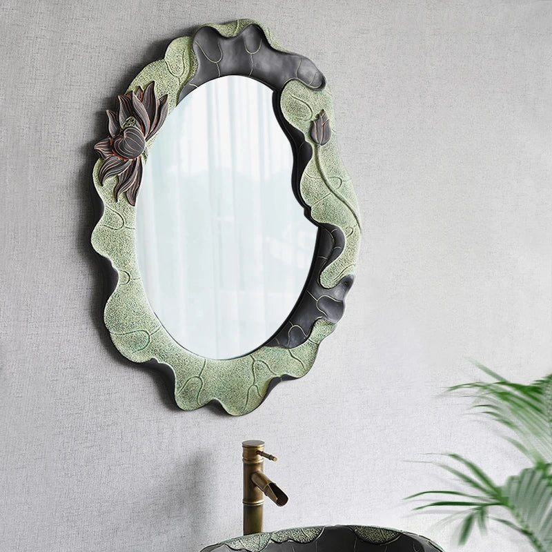 miroirs décoratifs ovales adhésifs rétro pour décoration murale - vue 5 sur 7