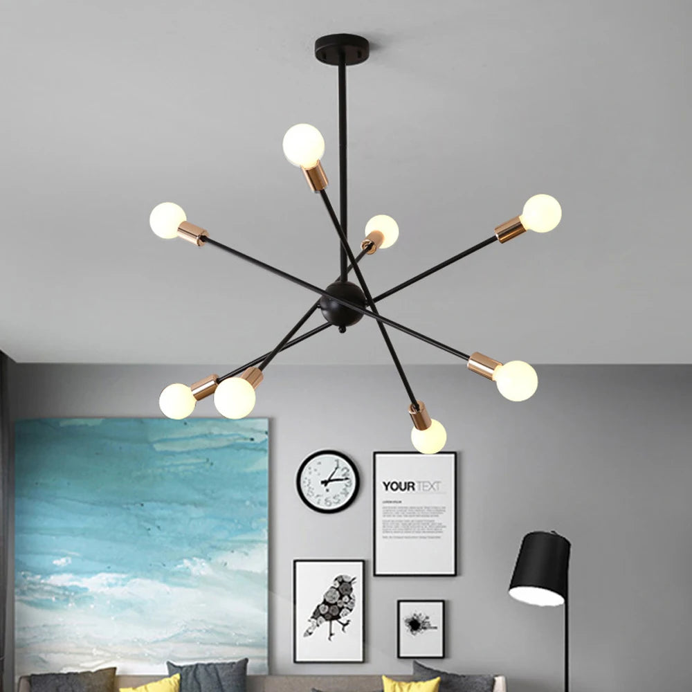 lustre moderne nordique sputnik avec éclairage led intérieur - vue 4 sur 16