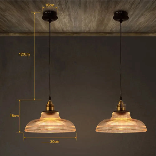 Kreative Vintage-Pendelleuchte aus transparentem Glas - vue 7 sur 7
