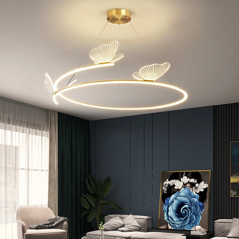 lustre moderne minimaliste papillon led pour décoration maison
