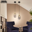 Kristall-Pendelleuchte mit Metallring nordisches Design elegant