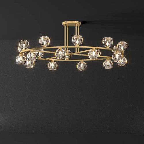 Art-déco-Deckenleuchte gold schwarz Design Kristall - vue 4 sur 24