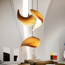 suspension led en érable plissée design japonais