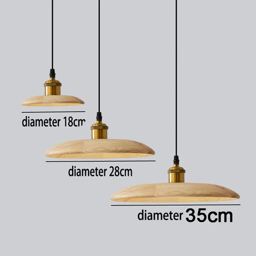 lampe suspendue nordique en bois massif pour intérieur décoratif