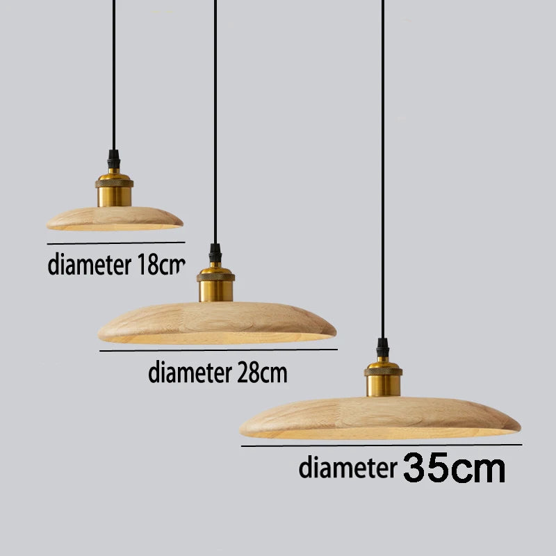 lampe suspendue nordique en bois massif pour intérieur décoratif - vue 7 sur 8