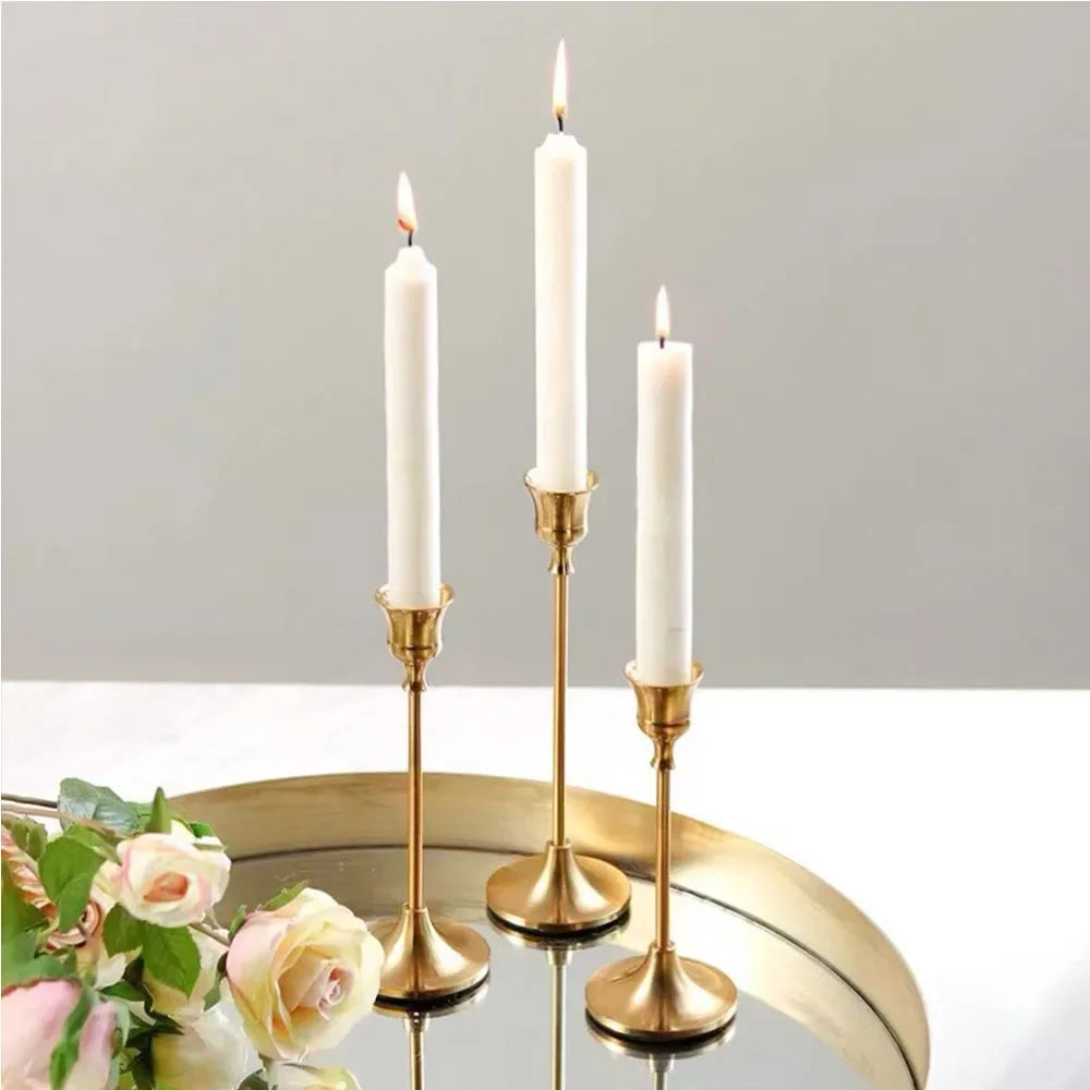 ensemble de bougeoirs rétro pour dîners romantiques et décorations festives - vue 5 sur 7