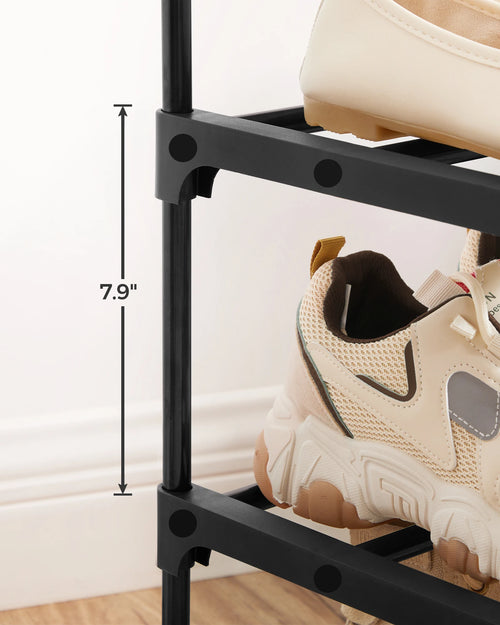 étagère à chaussures haute en métal à 10 niveaux gain de place - vue 5 sur 7