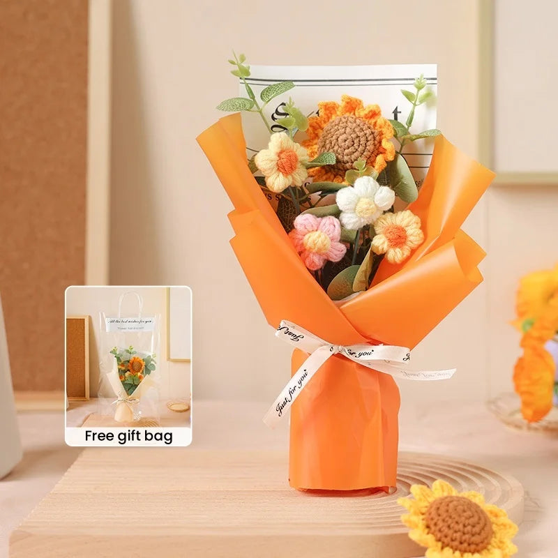 bouquet de tournesols au crochet fait main pour cadeaux et décorations - vue 13 sur 13