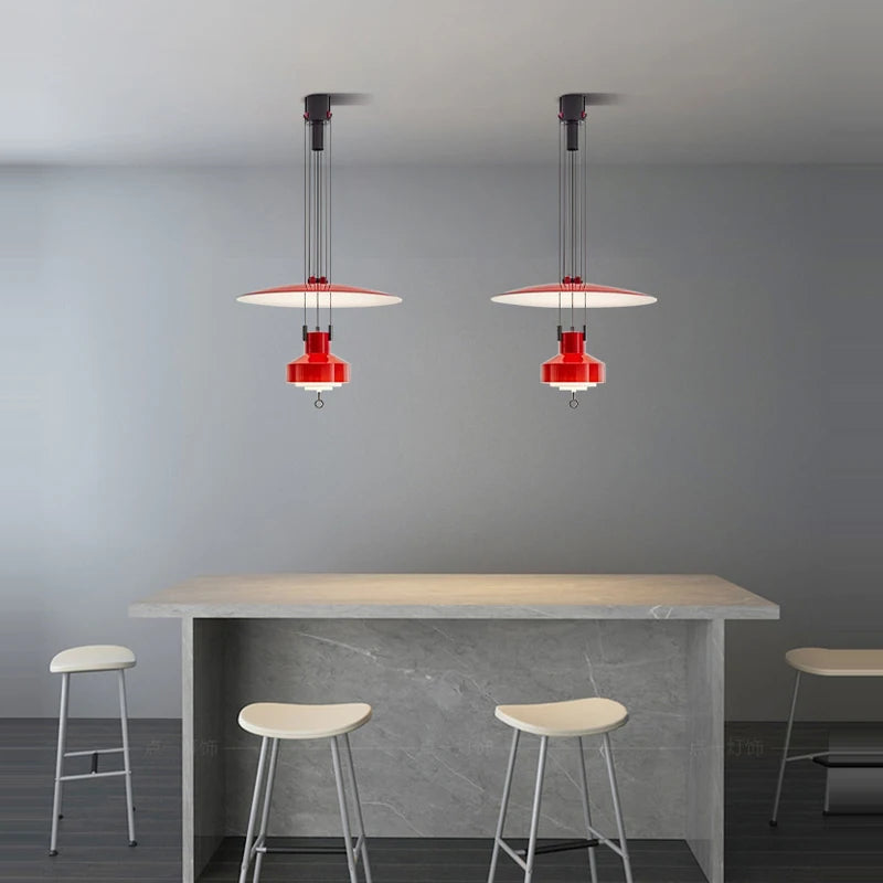 Italienischer flexibler Kronleuchter aus Aluminium mit dimmbaren LEDs - vue 3 sur 14