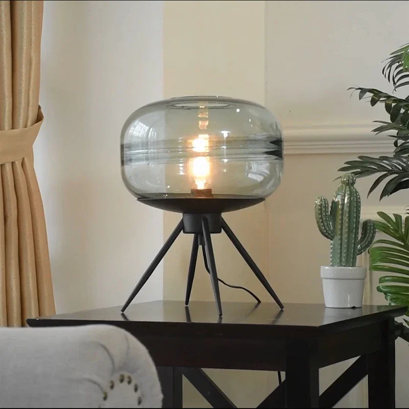 lampe de table led nordique moderne en verre pour décoration nocturne - vue 4 sur 10