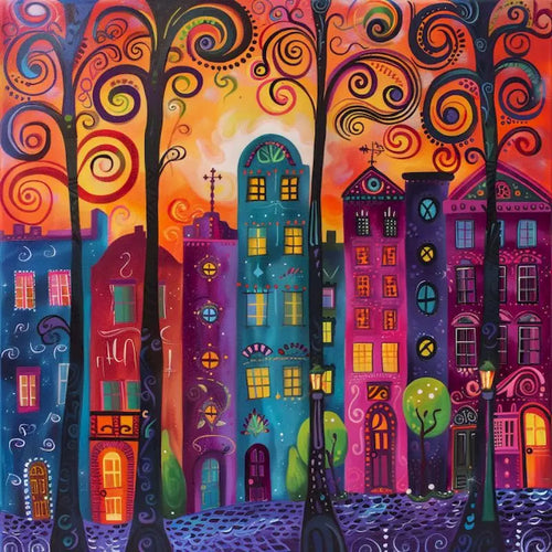 peinture par numéros paysage avec cadre pour décoration artisanale