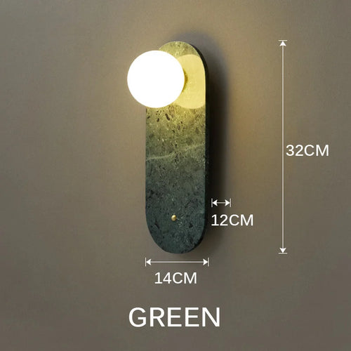 applique murale foyer luxe marbre blanc vert hôtel - vue 9 sur 8