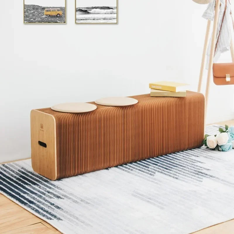 Creative and Environmentally Friendly Folding Retractable Low Stool, Fashionable Bench, Home and Restaurant, Paper Folding Chair - vue 14 sur 22