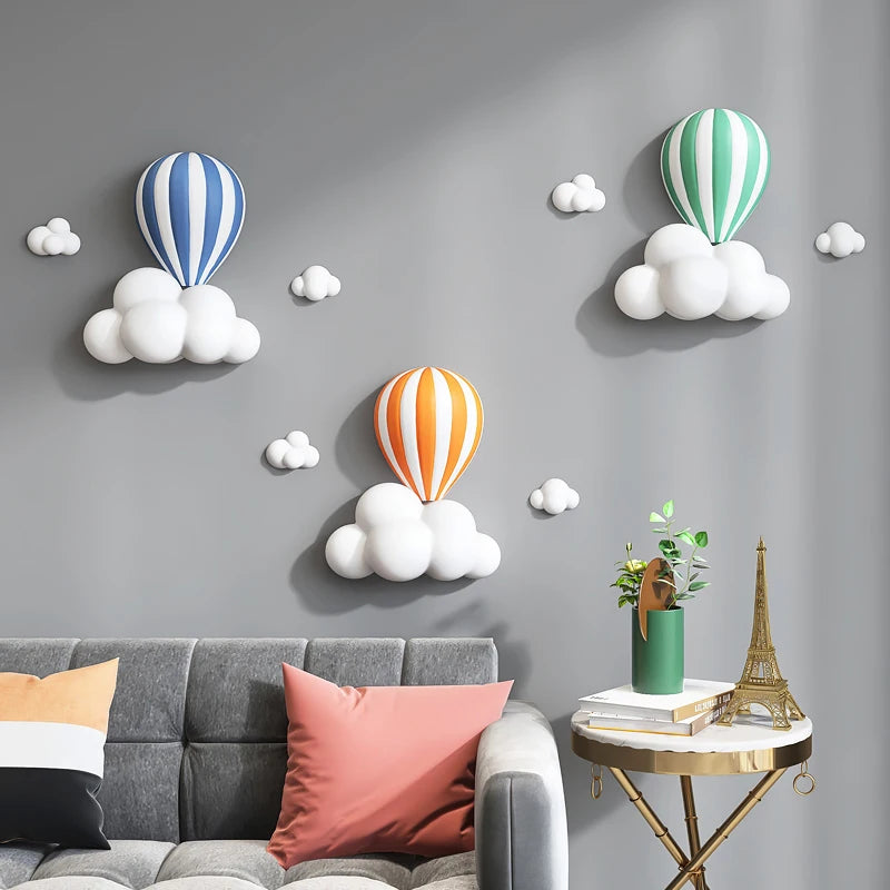 ballon à air chaud 3d décoration murale en relief - vue 5 sur 9