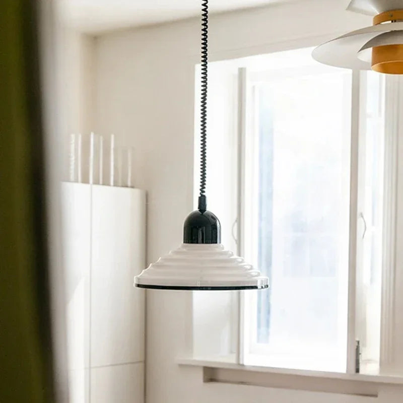 lustre en verre nordique avec éclairage led vintage - vue 3 sur 7