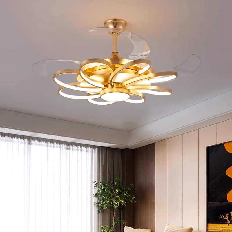 Plafonnier LED moderne avec ventilateur de plafond sans pales - vue 6 sur 12