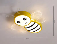 plafonnier abeille rose et or pour l'éclairage des enfants