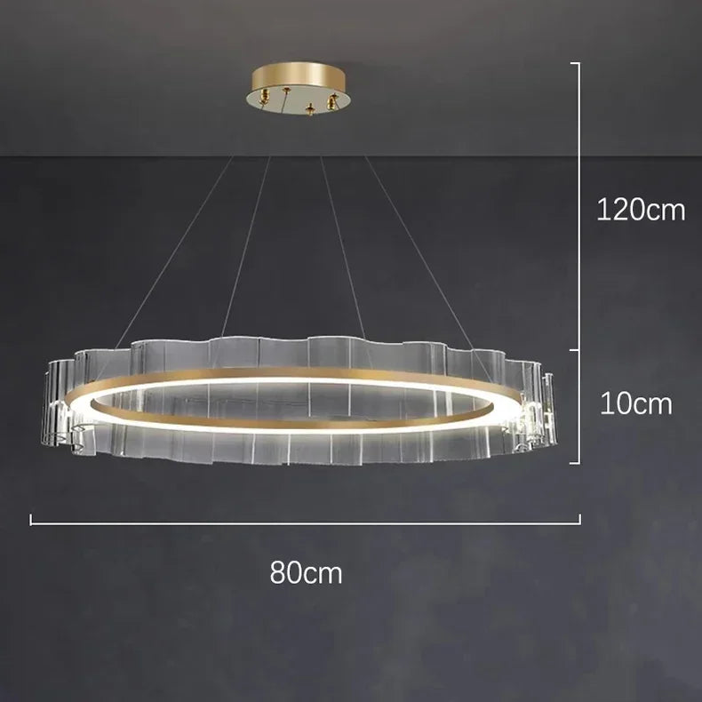 lustre moderne en aluminium et acrylique design nordique pour intérieur - vue 8 sur 10