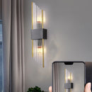 Moderne Wandleuchte mit zwei Köpfen aus goldfarbenem Kristall LED