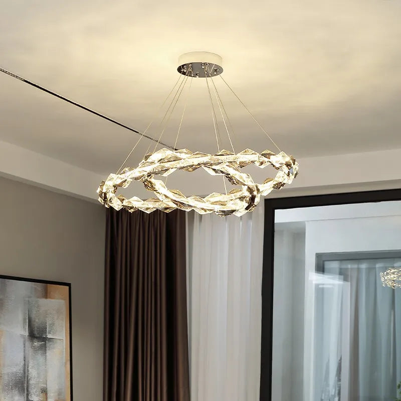 lustre moderne en cristal pour ambiance élégante et minimaliste - vue 2 sur 19