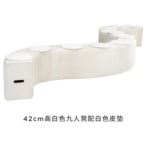Creative and Environmentally Friendly Folding Retractable Low Stool, Fashionable Bench, Home and Restaurant, Paper Folding Chair - vue 21 sur 22