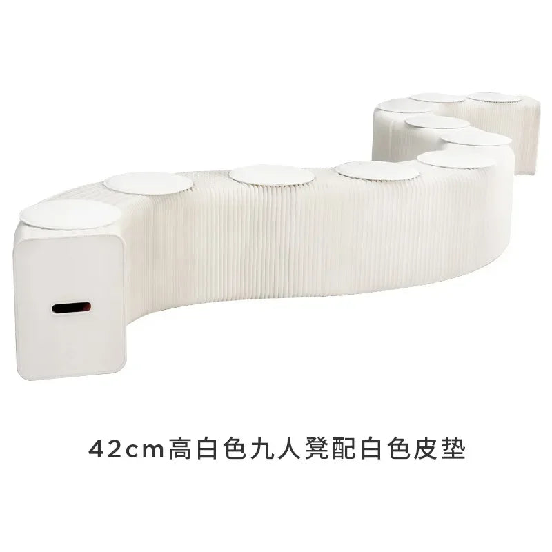 Creative and Environmentally Friendly Folding Retractable Low Stool, Fashionable Bench, Home and Restaurant, Paper Folding Chair - vue 20 sur 22
