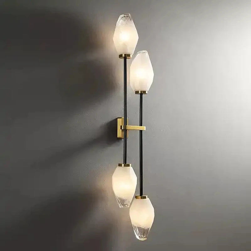 applique murale nordique en cuivre et laiton avec éclairage led rétro moderne - vue 2 sur 8