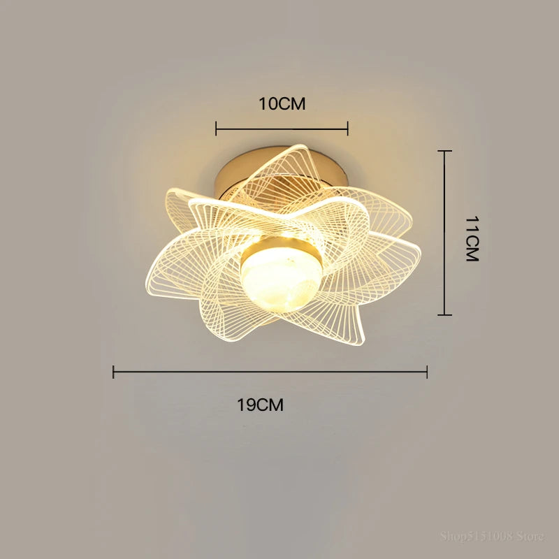 Moderne LED-Deckenleuchte im nordischen Design für Innenbereich und Balkon - vue 11 sur 13