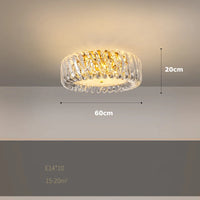 lustre moderne rond à intensité variable led cristal