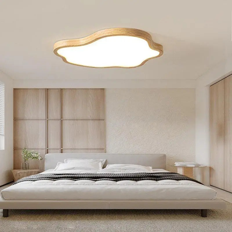 LED-Deckenleuchte nordisch Holz Wolkenform moderne dekorative Beleuchtung - vue 4 sur 8