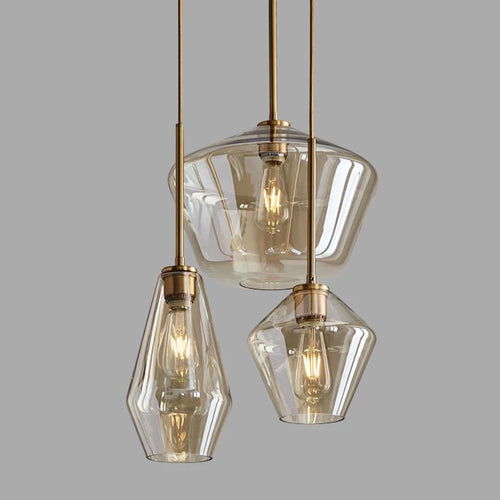 Moderne Glas-Pendelleuchte im kreativen nordischen Minimalismus - vue 3 sur 14