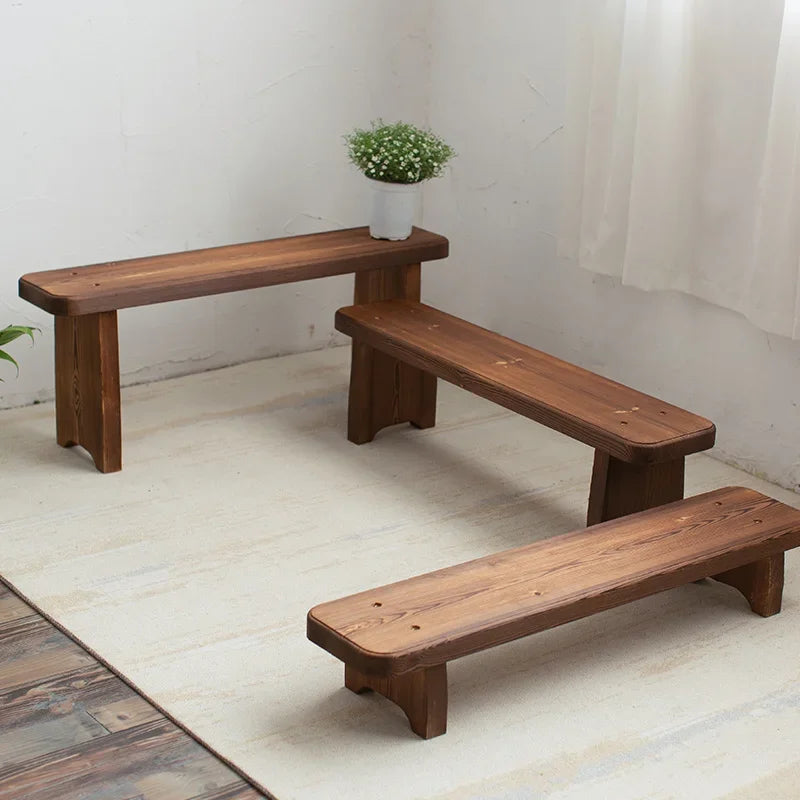 Wood Change Shoe Stool – Outdoor Courtyard Long Bench, Kitchen Dining Stool, Hallway Furniture for Home, Entryway Shoe Bench