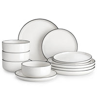 Service de table porcelaine bordure style moderne 4 personnes