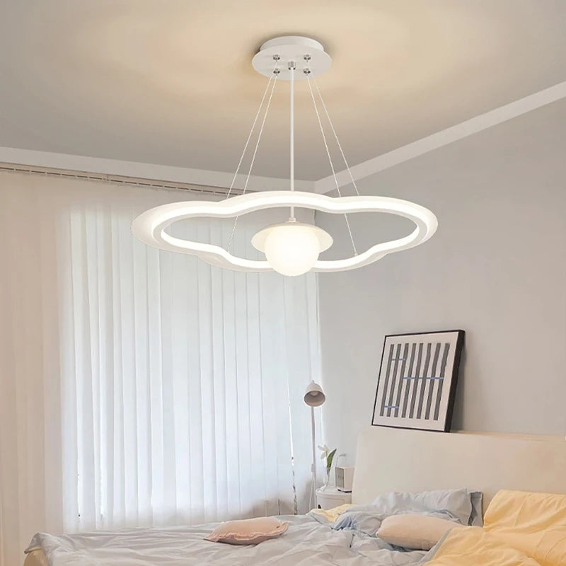 lustre led avec abat-jour nuage pour décoration intérieure - vue 5 sur 9