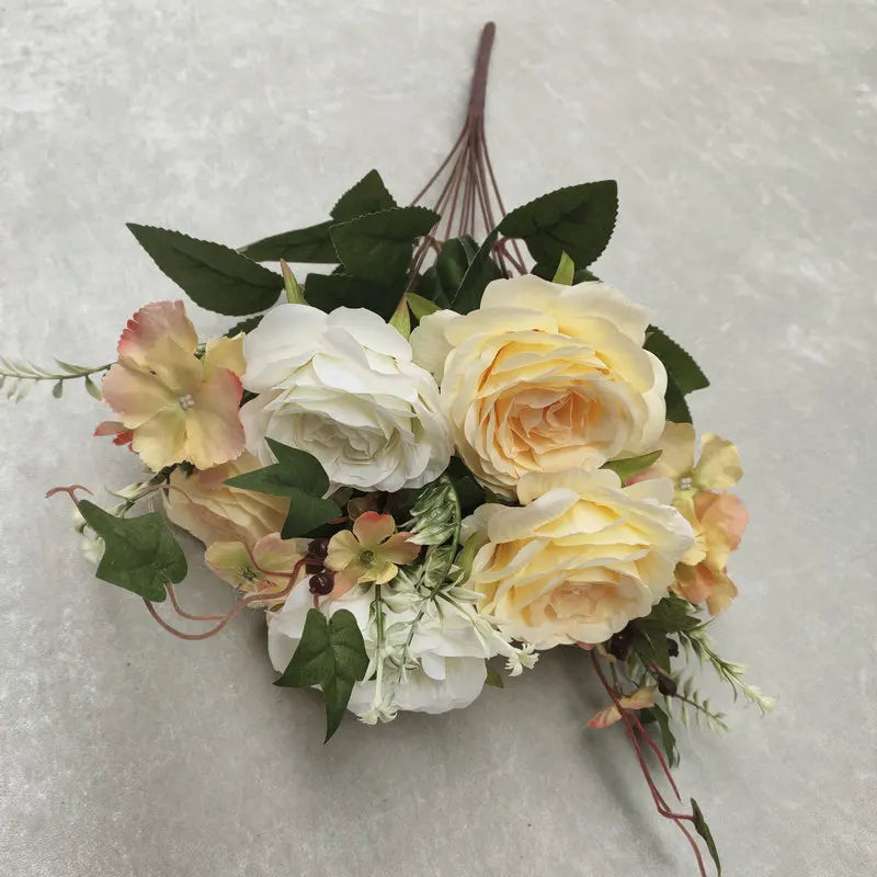 bouquet de roses en soie pour décoration de mariage et jardin - vue 7 sur 15