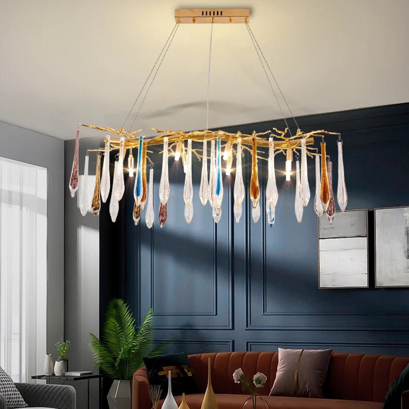 lustre moderne en cristal pour décoration intérieure élégante - vue 6 sur 17