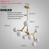 lustre nordique design en verre pour éclairage élégant