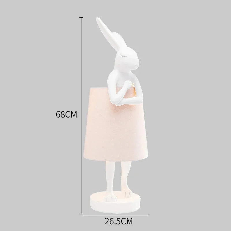 lampe de bureau lapin en résine design rétro pour décoration intérieure - vue 8 sur 12