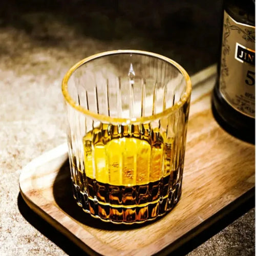Verres à whisky old fashioned design texturé épais