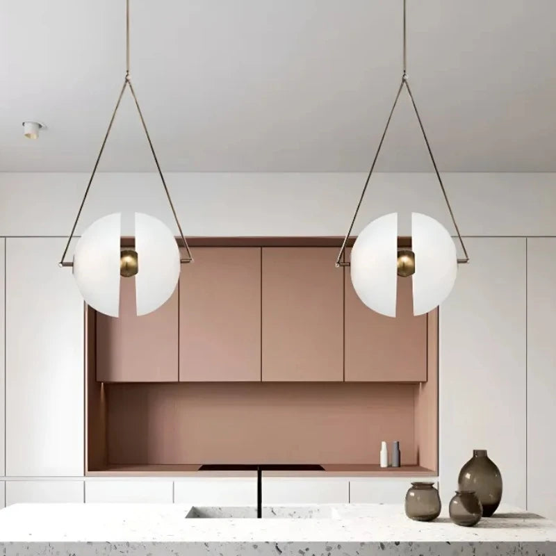 lustre en verre minimaliste pour décoration moderne et nordique