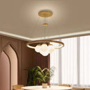lustre nordique avec anneau en bois pour décor intérieur